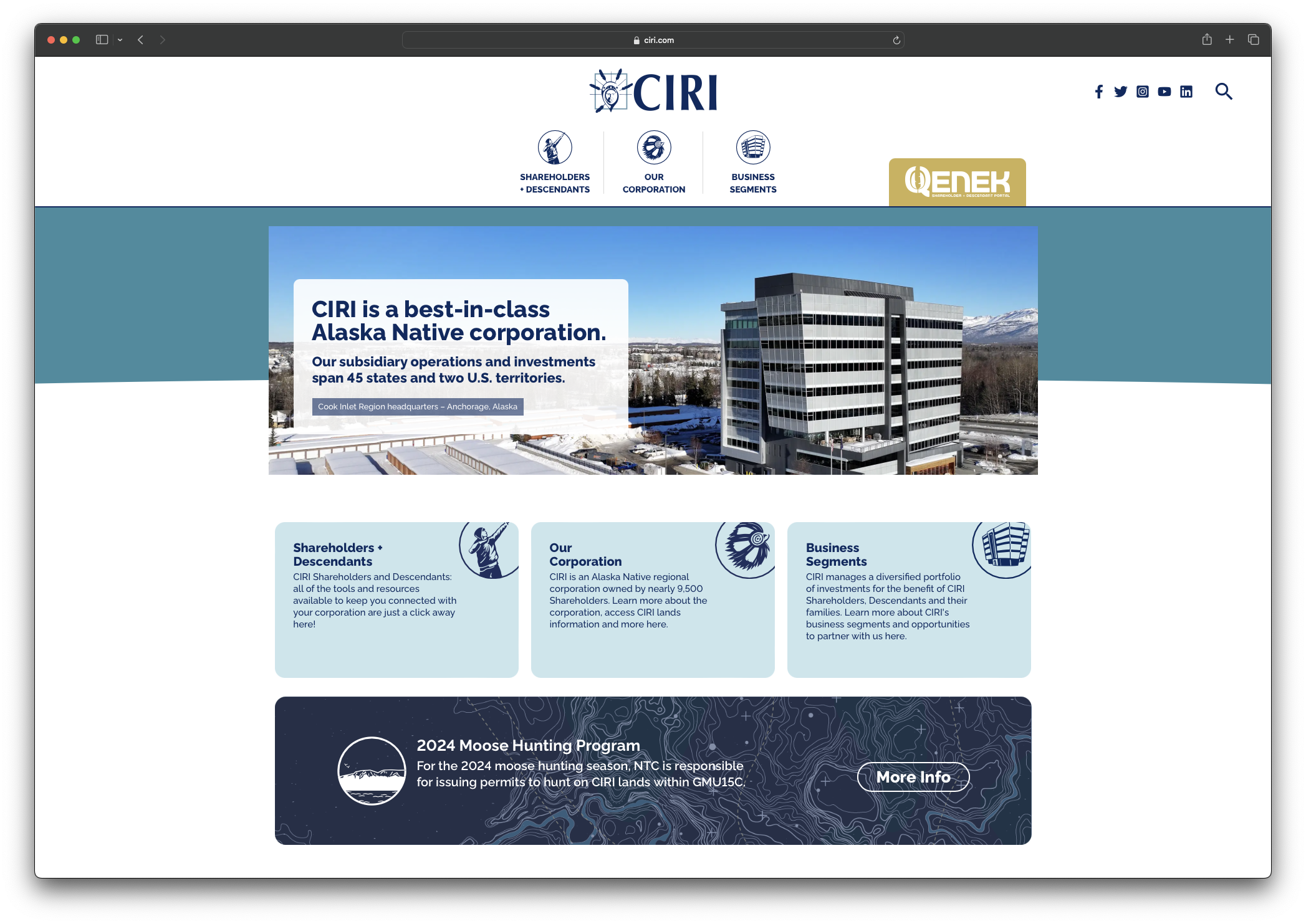 The CIRI Foundation - Nonprofit / Tribal Foundation Alaska Web Design